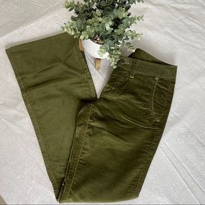 THE LIMITED Drew Velour Jeans green 2 flare/boot
